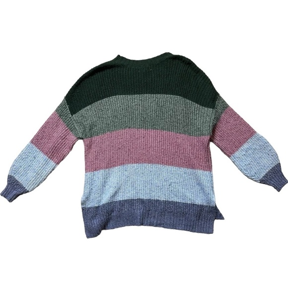American Eagle Dreamspun Soft Knit Color Blocked Striped Sweater Small - Picture 3 of 8